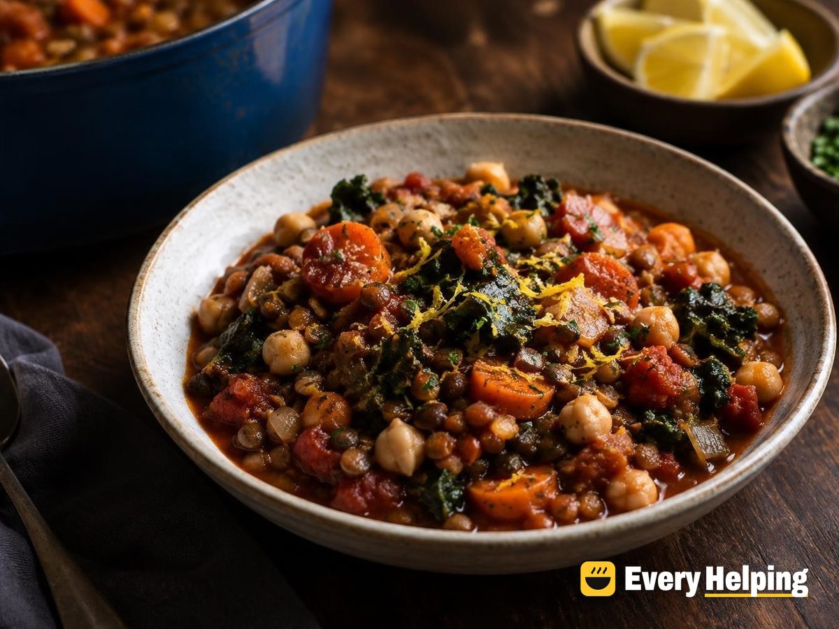 Smoky Tomato-Braised Chickpeas and Lentils