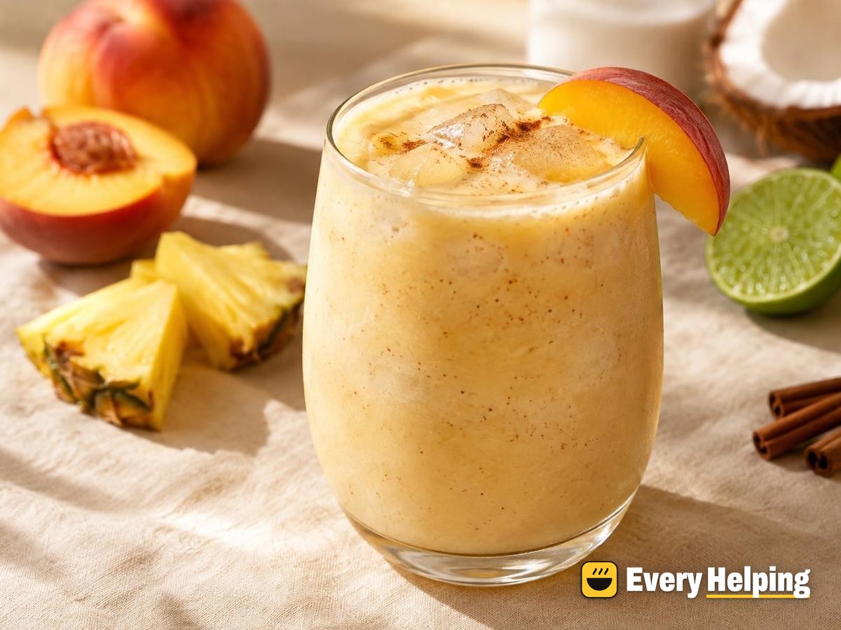 Creamy Peach-Pineapple Coconut Agua Fresca