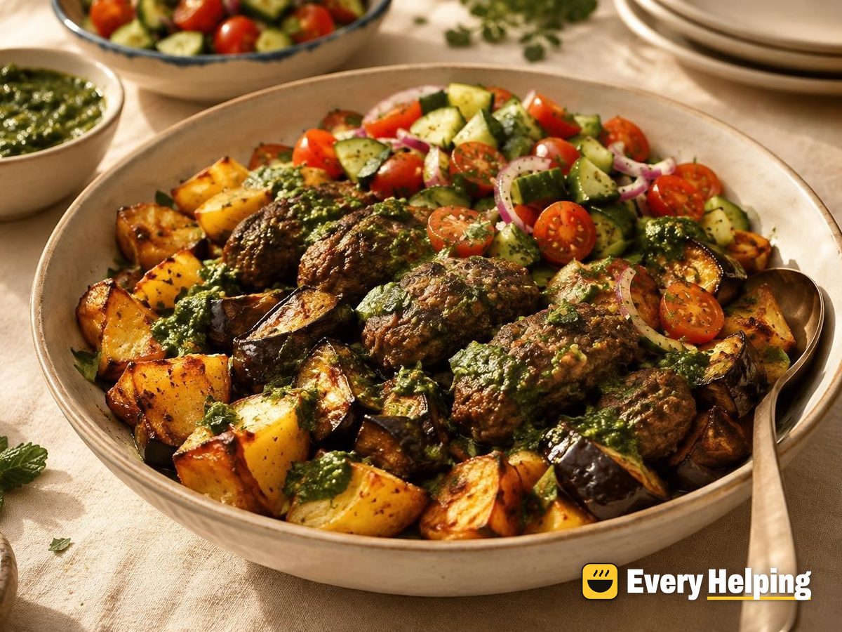 Spiced Beef Kofta Bowls with Roasted Potatoes