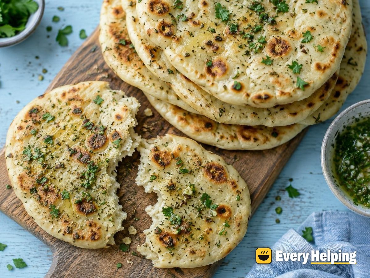 Garlic-Parsley Cumin Yogurt Skillet Flatbreads