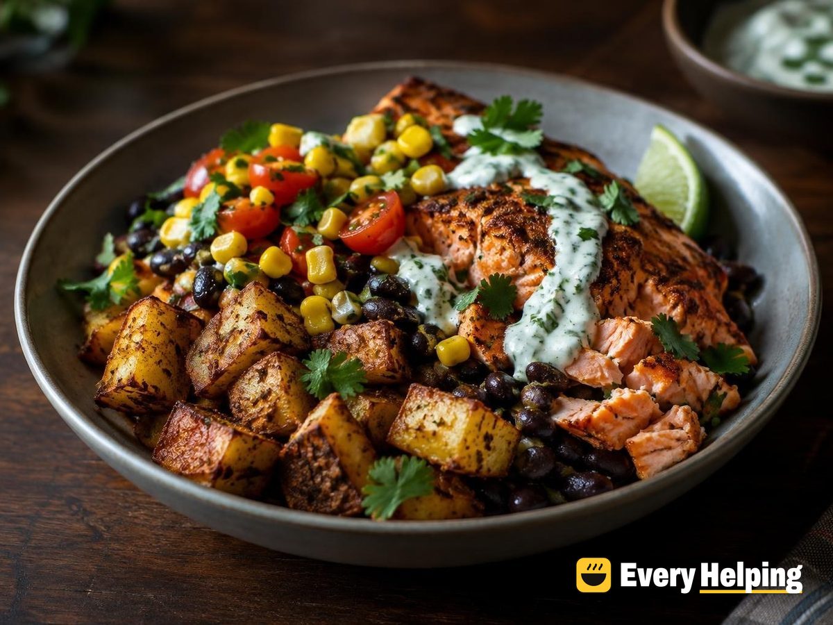 Chile-Lime Salmon Bowls with Roasted Potatoes