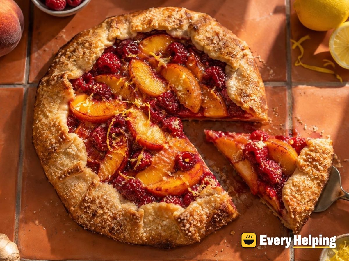 Peach Raspberry Galettes with Ginger Lemon Crust