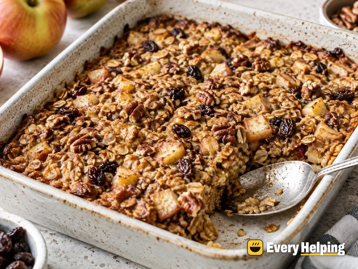 Cinnamon Apple Raisin Baked Oat Bars