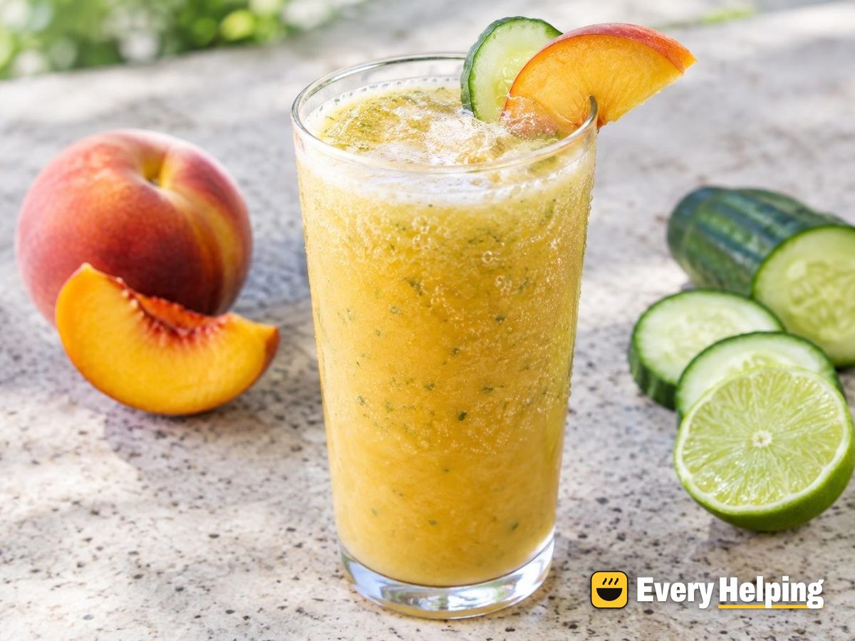 Sparkling Peach-Cucumber Agua Fresca with Ginger