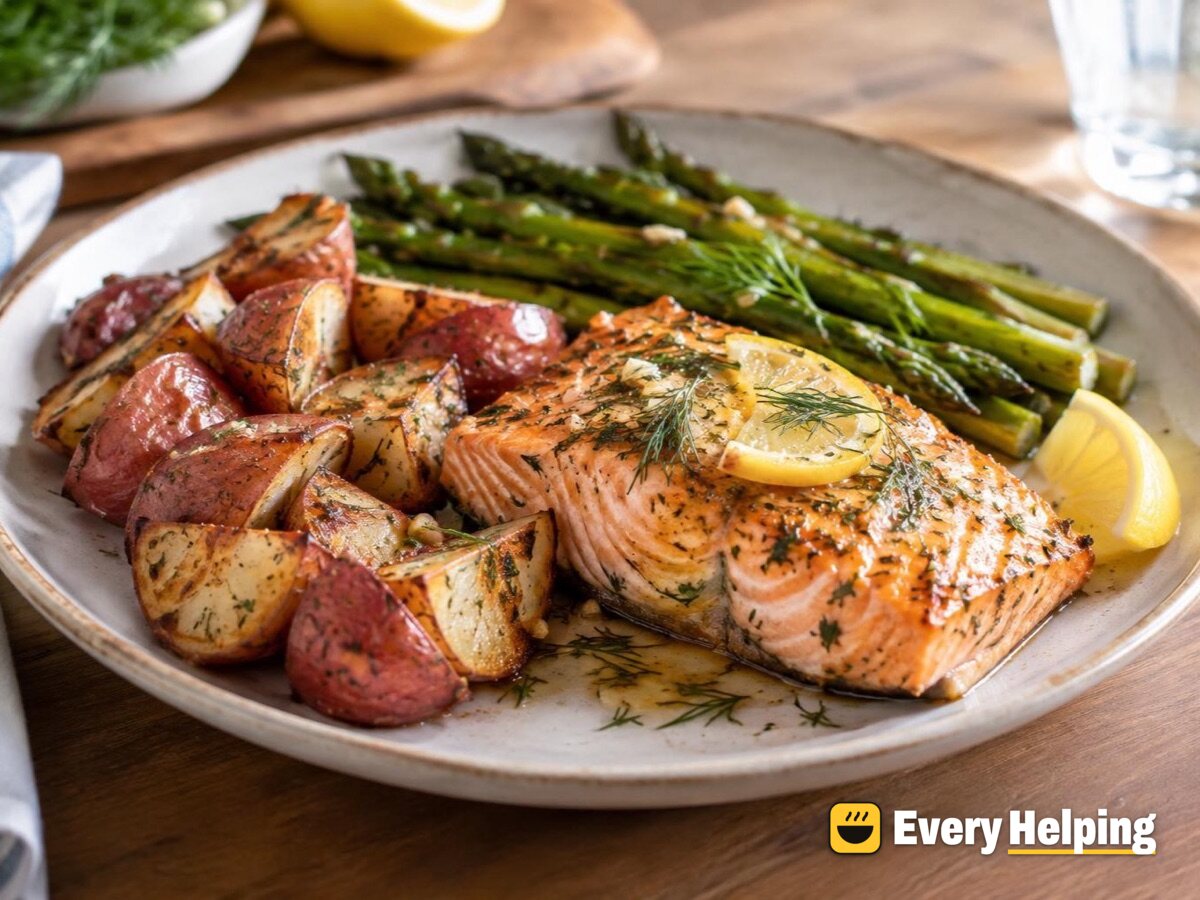Sheet-Pan Lemon Herb Salmon with Potatoes