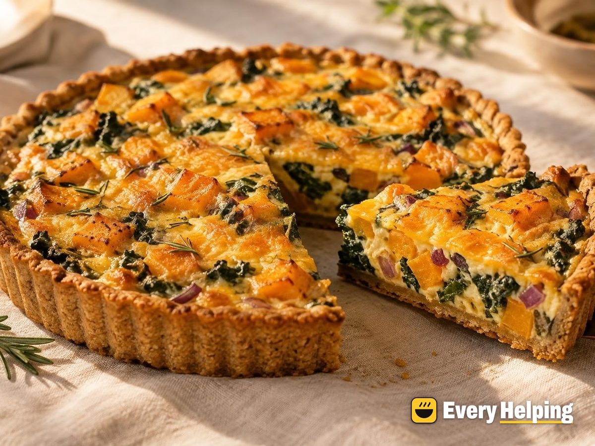 Butternut, Kale and Rosemary Cheddar Tarts