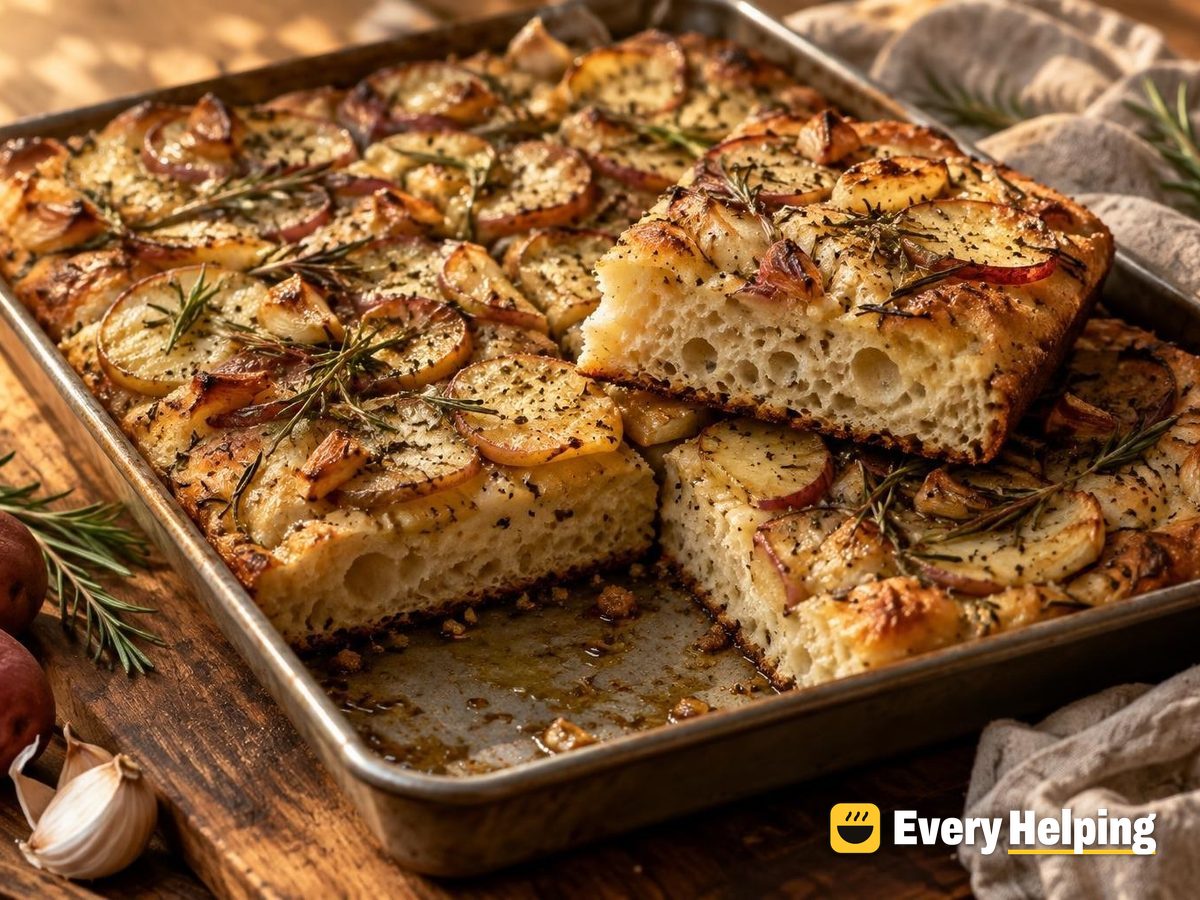 Roasted Garlic Rosemary Potato Focaccia