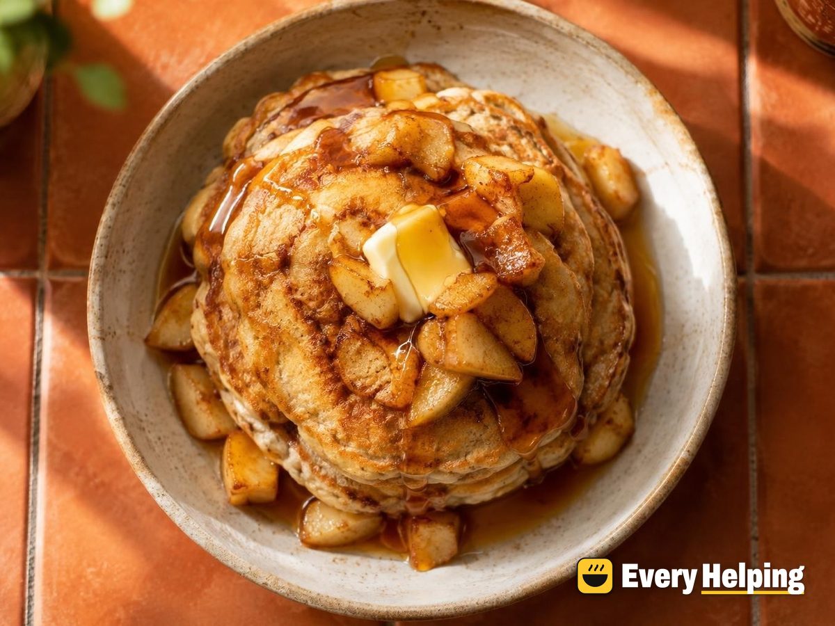 Fluffy Cinnamon Apple Pancakes with Maple