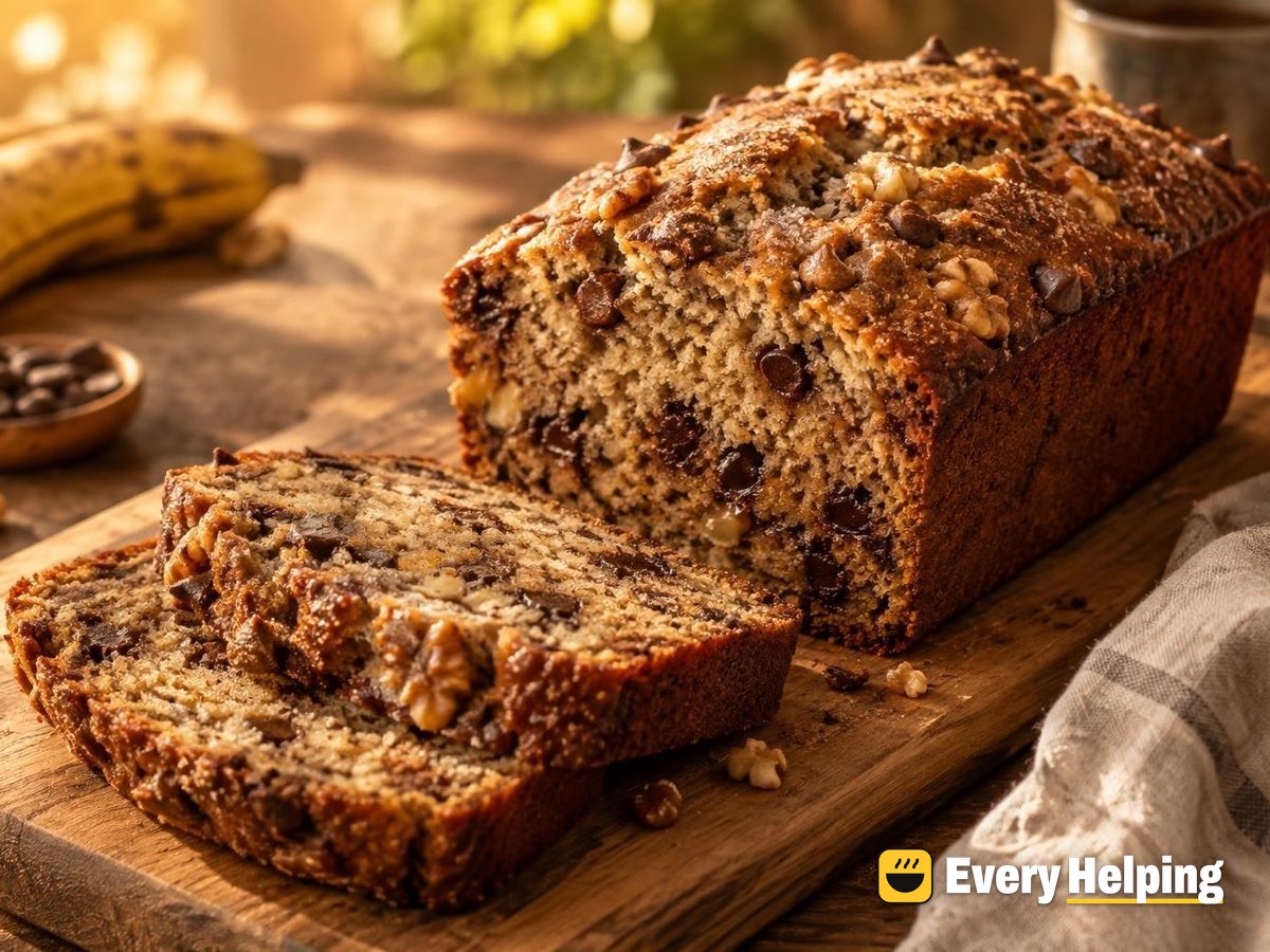 Chocolate Chip Banana Walnut Bread with Espresso