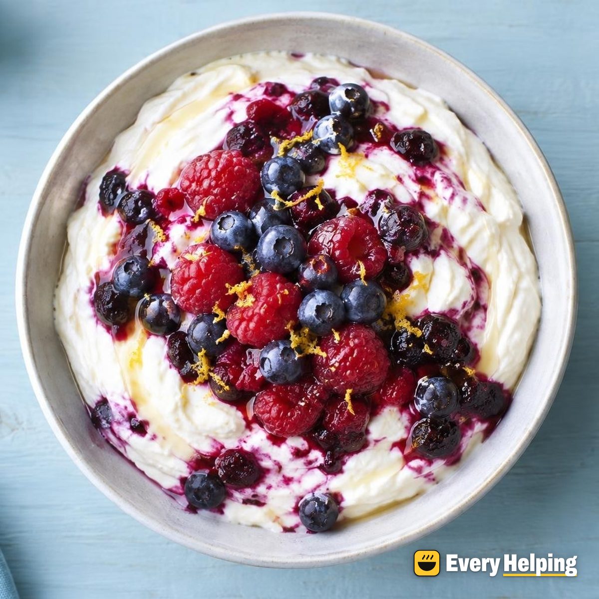 Lemon Cottage Cheese Parfait with Blueberry Compote