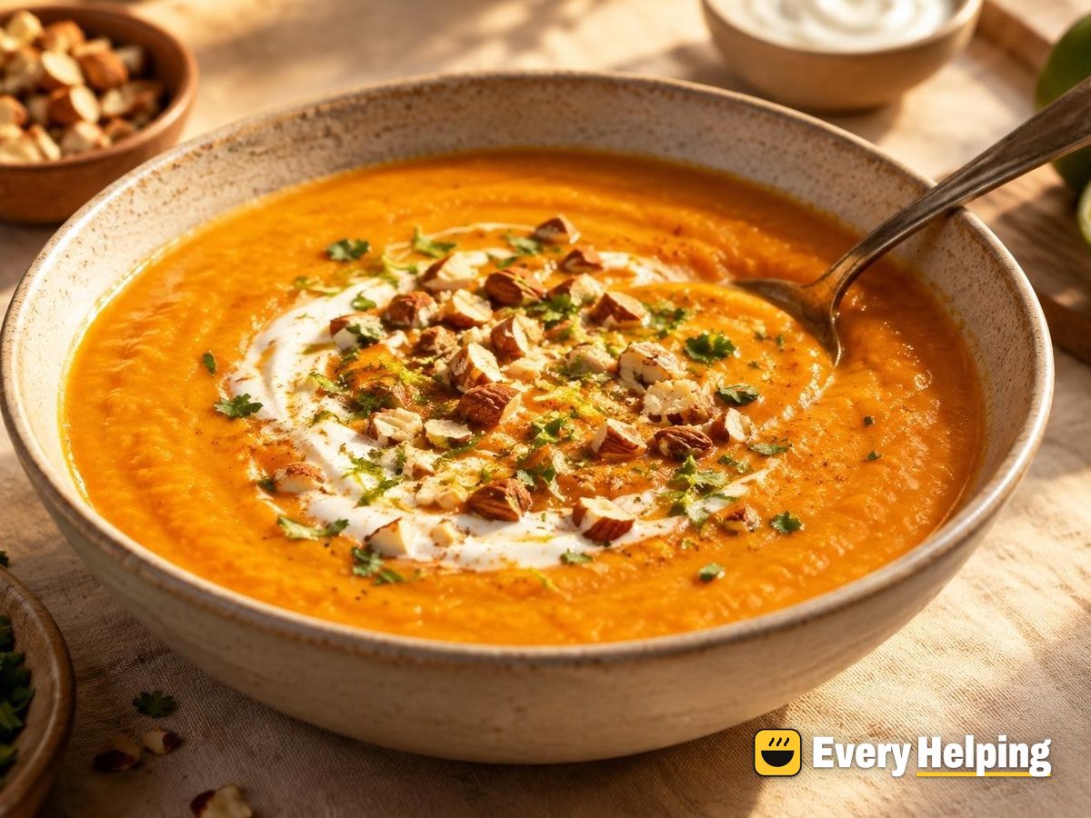 Curried Sweet Potato, Carrot and Red Lentil Soup