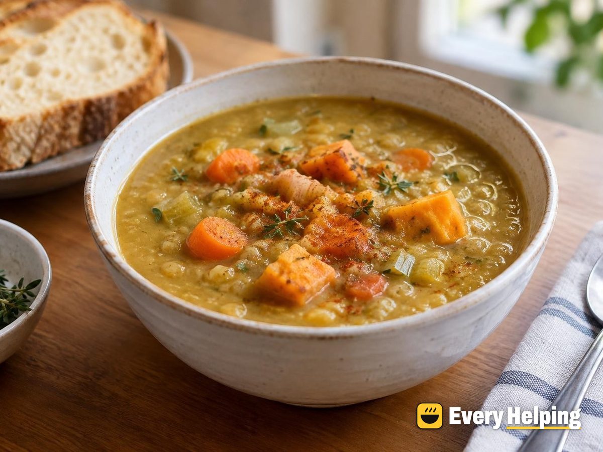 Slow-Cooker Split Pea and Sweet Potato Soup