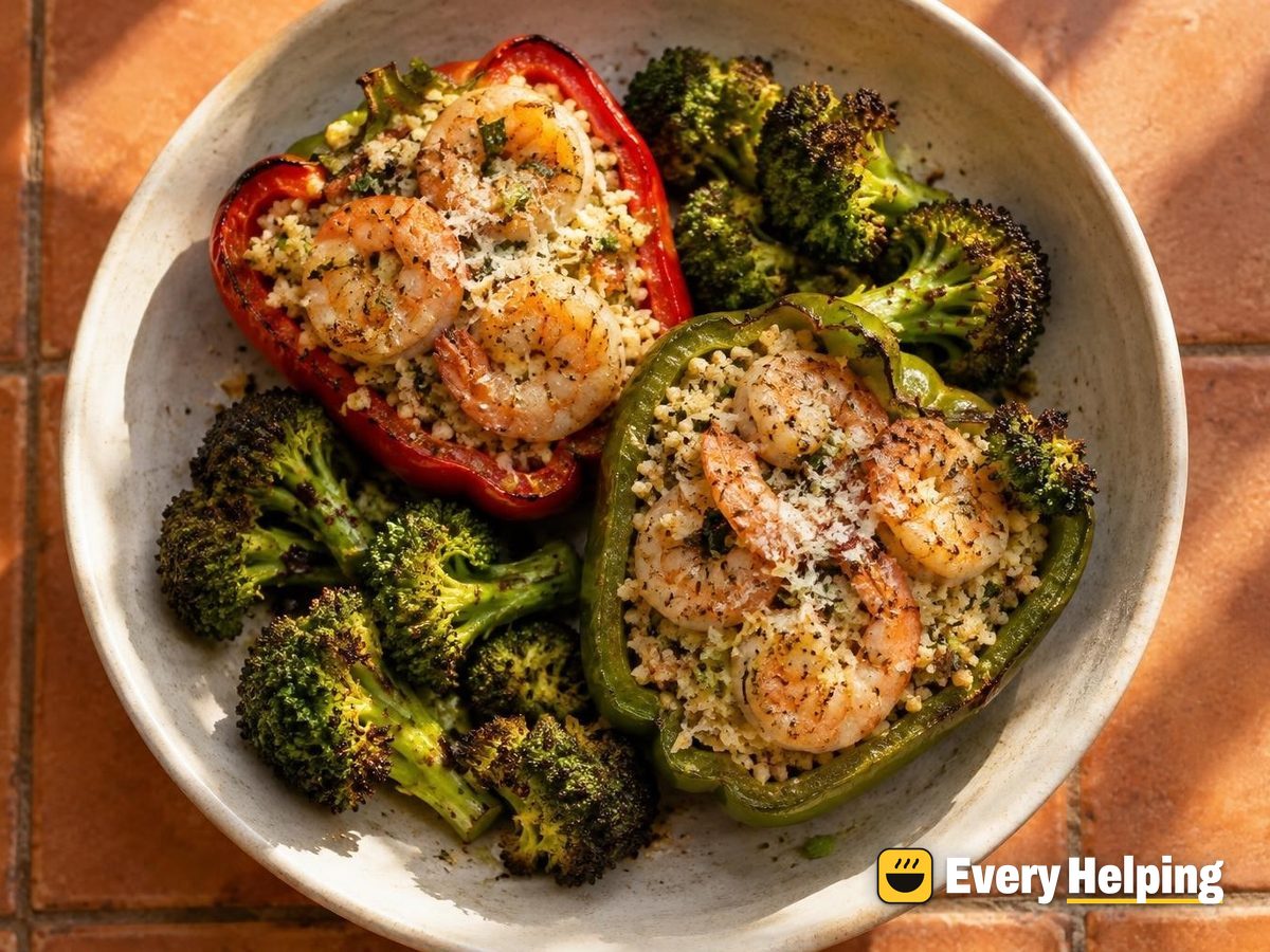 Lemon Pepper Shrimp and Couscous Stuffed Peppers
