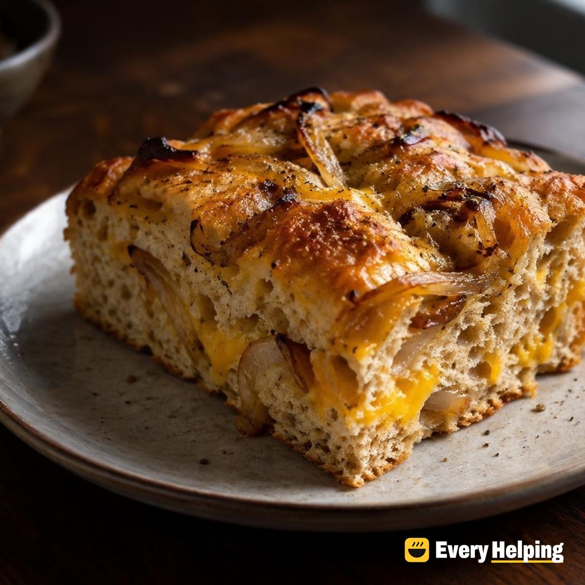 Whole Wheat Cheddar Onion Focaccia