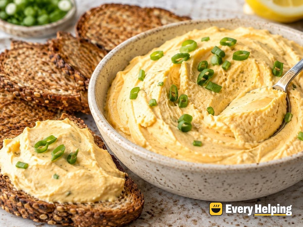 Whipped Cottage Cheese Cheddar Dip with Toast