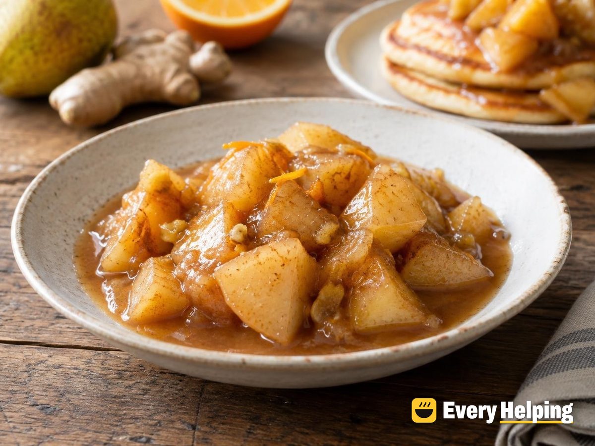 Chunky Cinnamon Pear Compote with Ginger