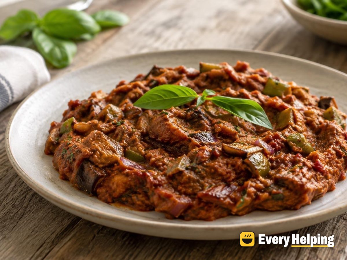 Roasted Eggplant and Green Pepper Basil Pizza Sauce