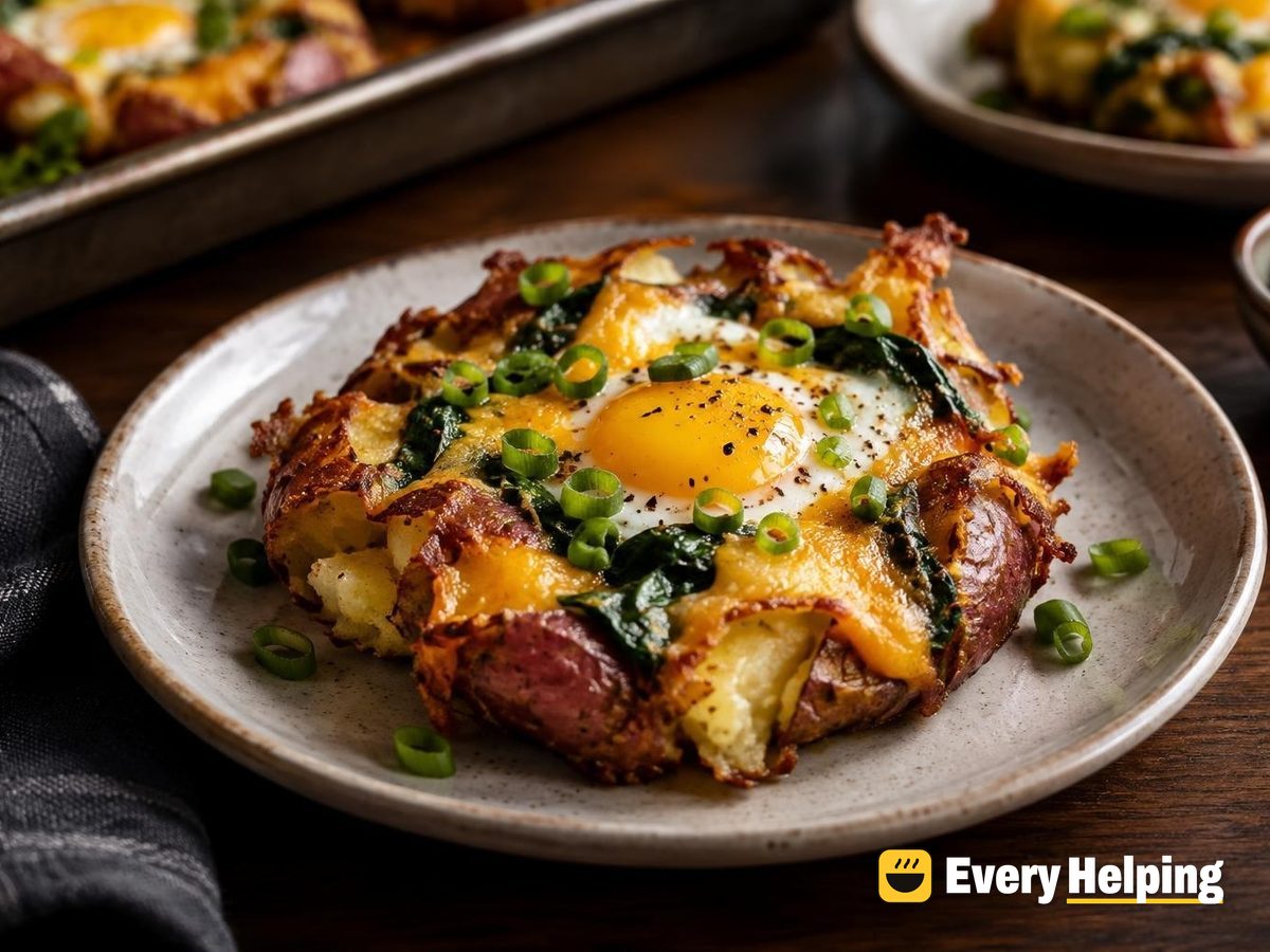 Crispy Smashed Potato Egg Nests
