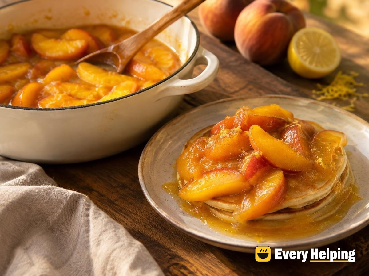Vanilla Peach Compote with Lemon Zest