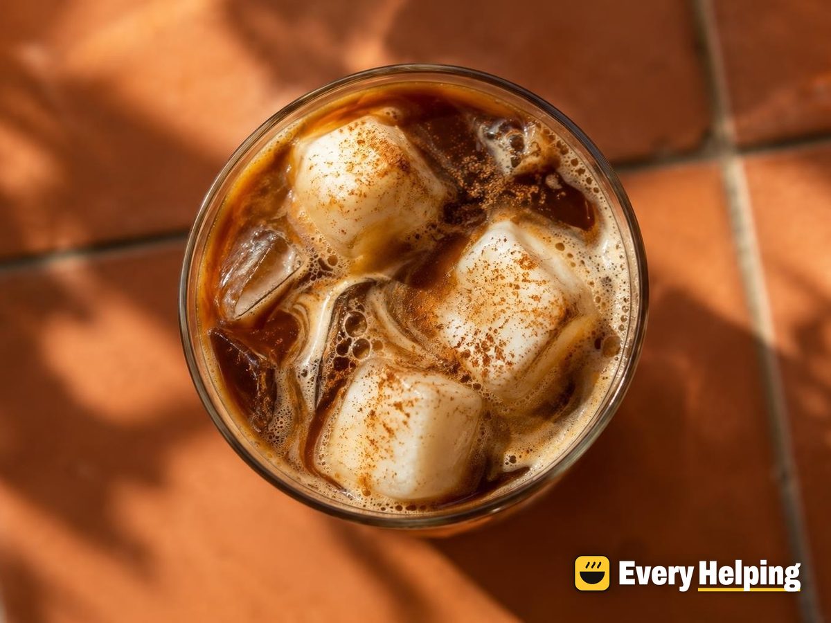 Iced Americano over Honey Coconut Ice Cubes