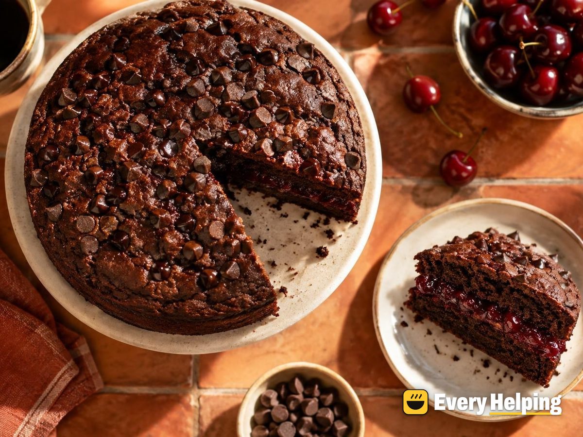Chocolate Cherry-Filled Snack Cake