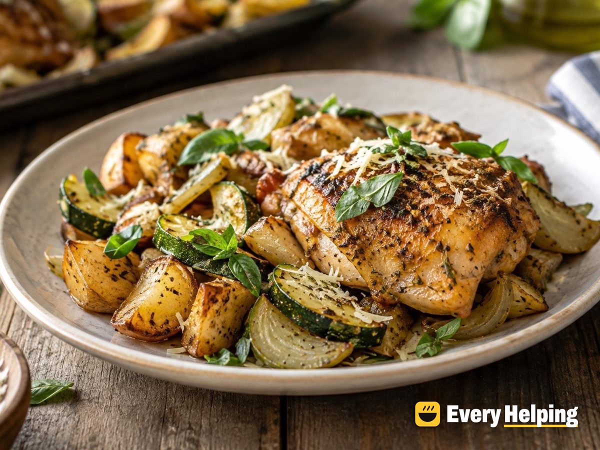Garlic Herb Roast Chicken Thighs with Zucchini