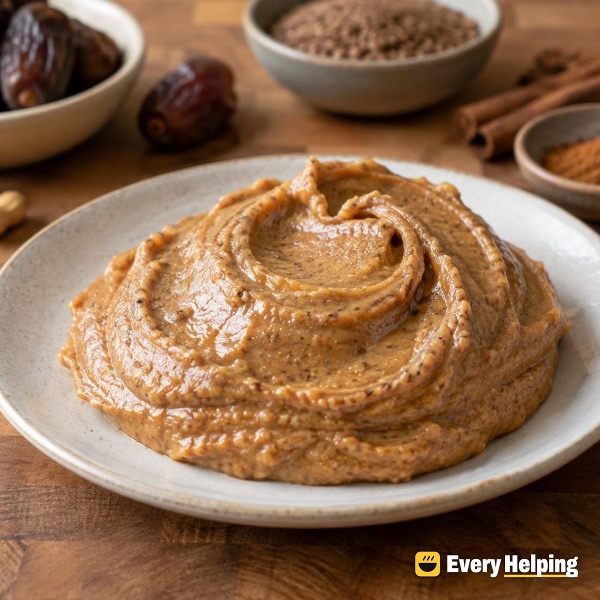 Creamy Cinnamon Date Peanut Butter with Flax