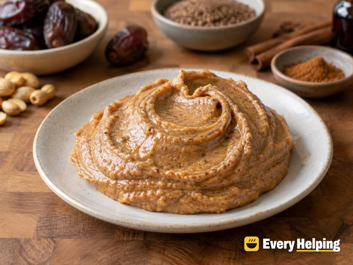Creamy Cinnamon Date Peanut Butter with Flax