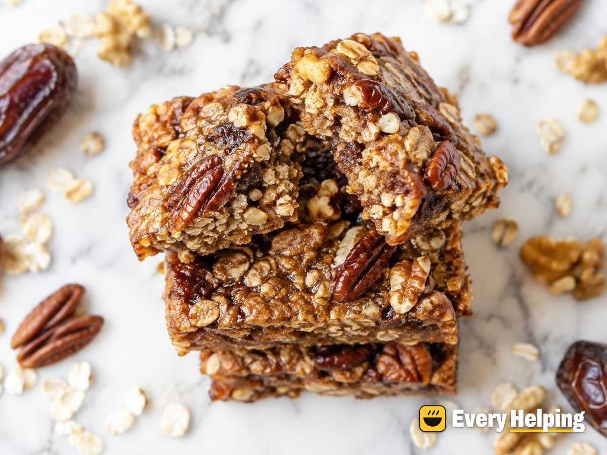 Maple Pecan Walnut Oat Bars with Dates