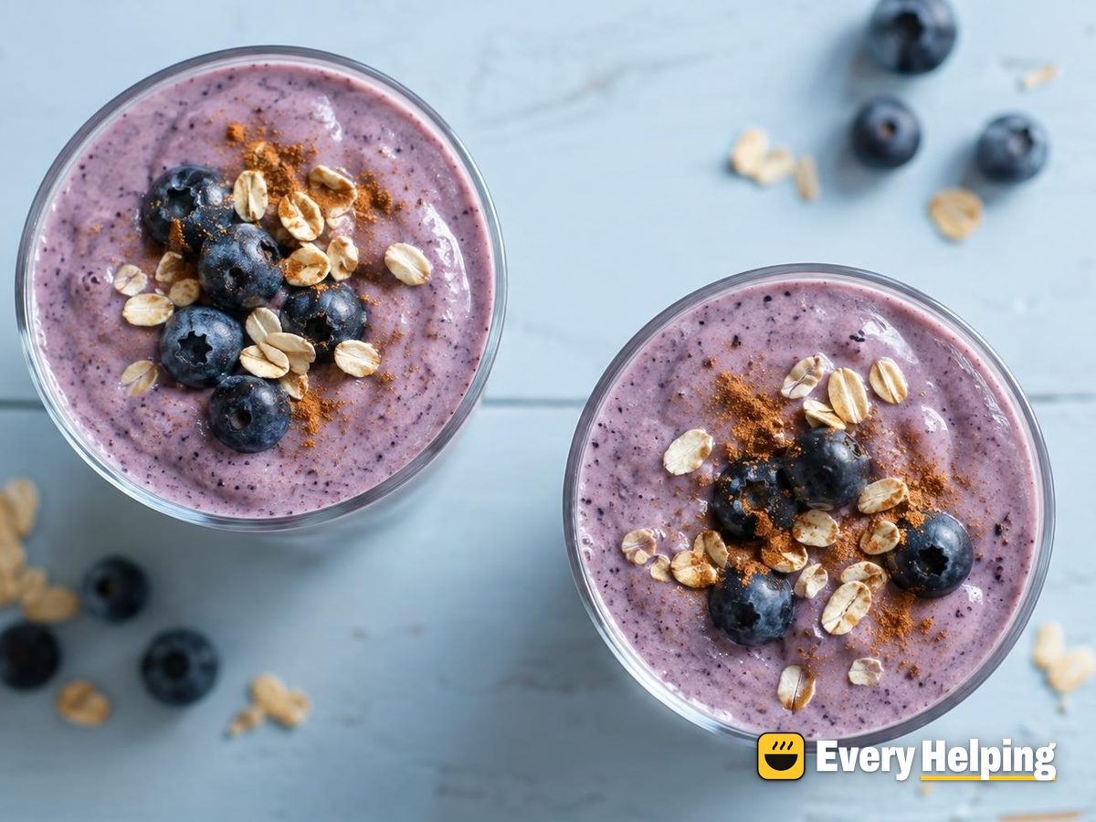 Blueberry Cinnamon Cheesecake Protein Smoothie