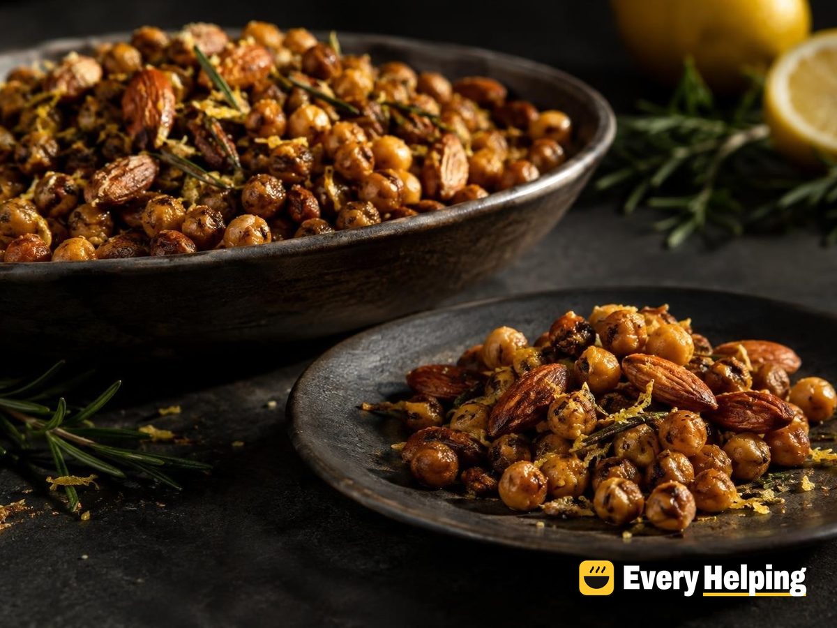 Rosemary Garlic Almond and Chickpea Crunch