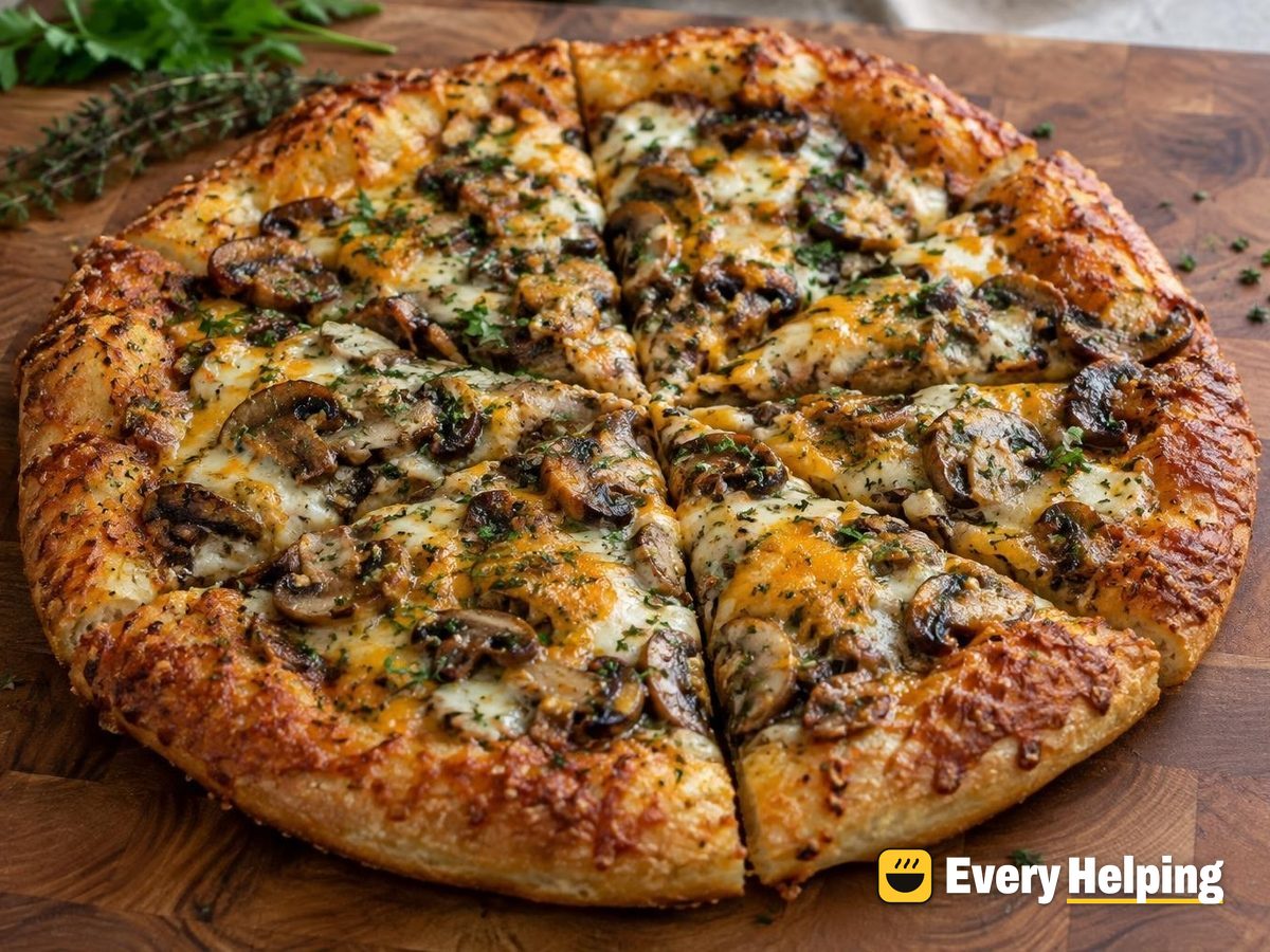 Cheddar Mushroom Thyme Pan Pizzas