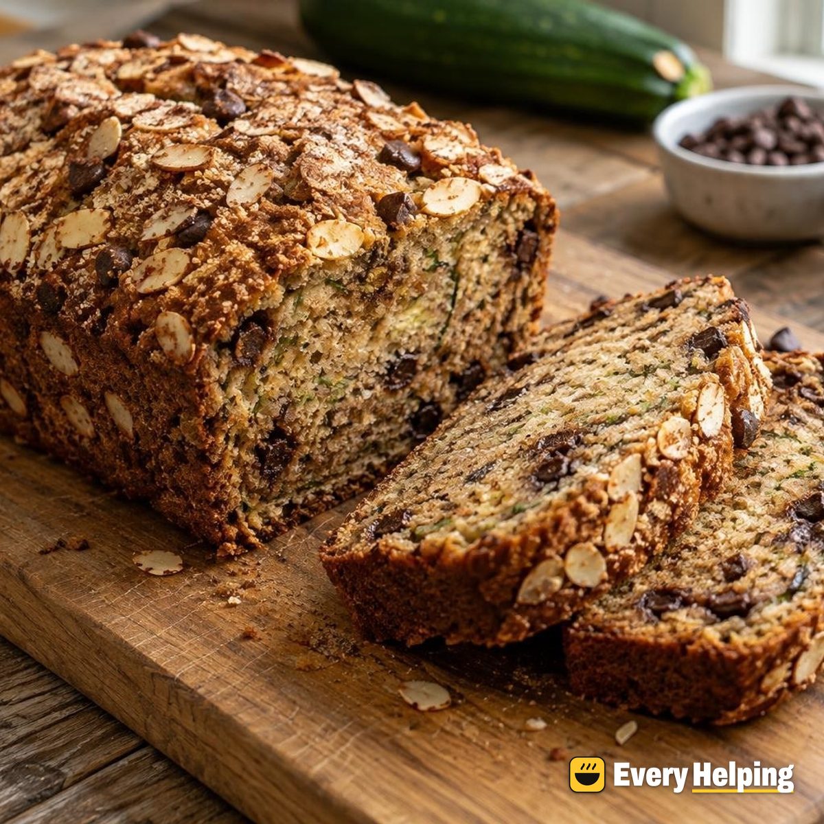 Almond Butter Chocolate Chip Zucchini Bread