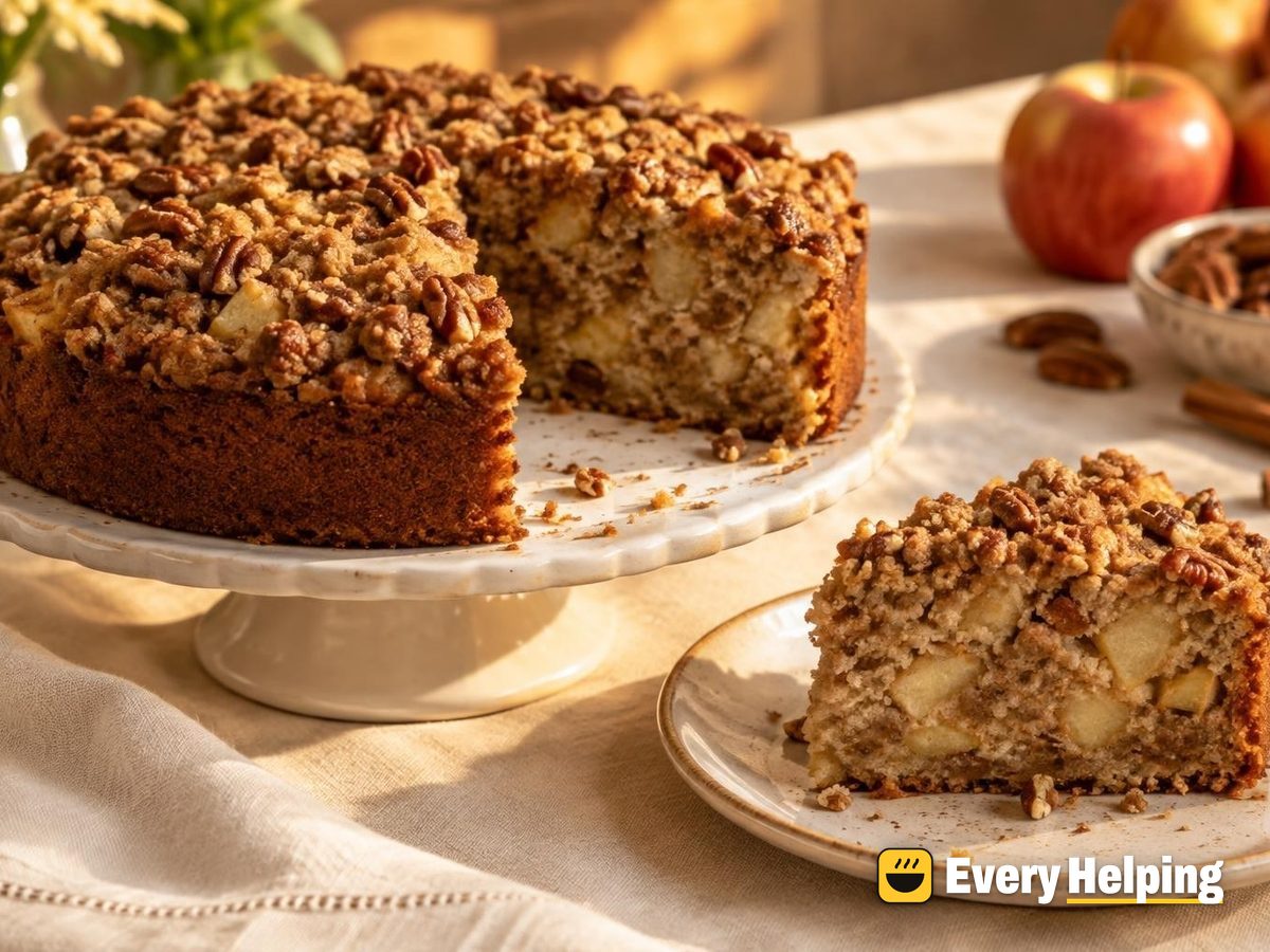 Apple Cinnamon Snack Cake with Pecan Crumb