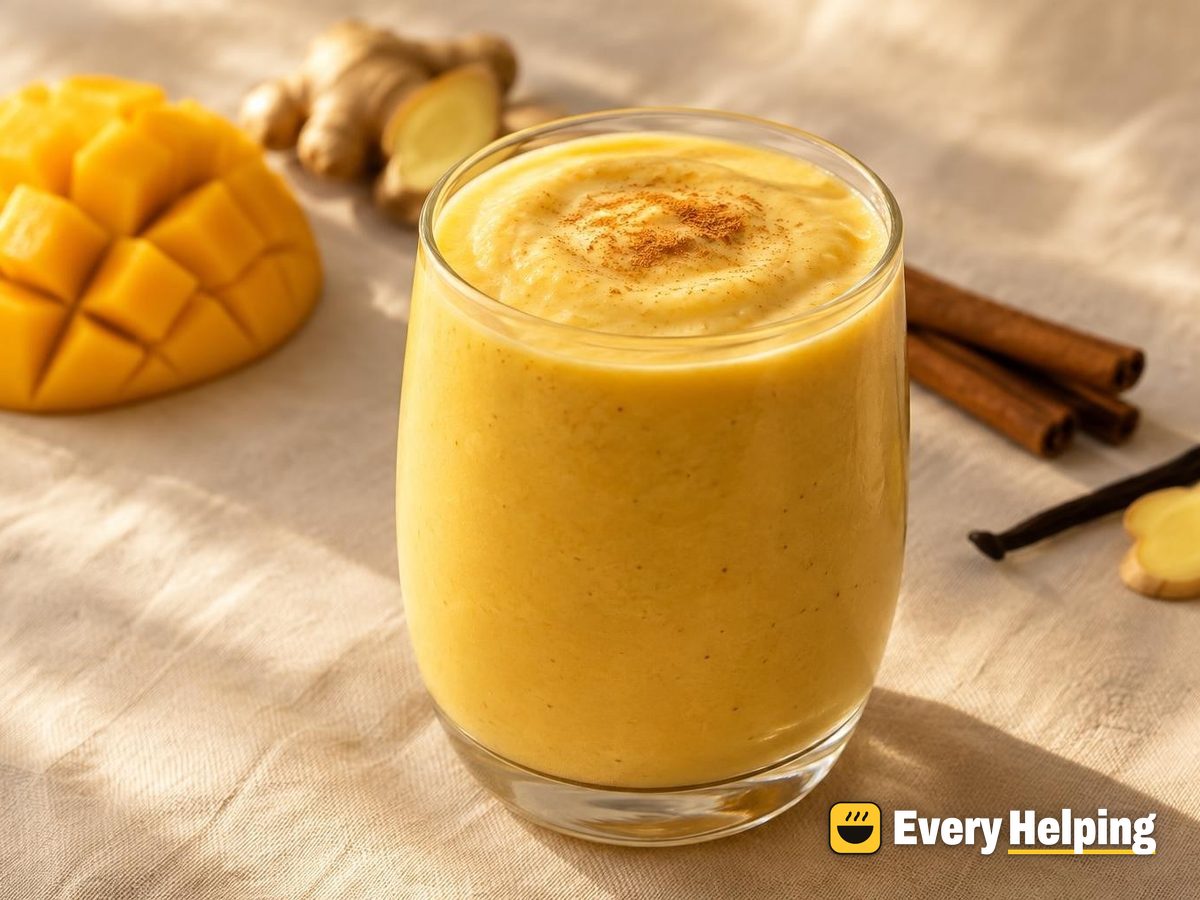Vanilla Cinnamon Mango Lassi with Ginger