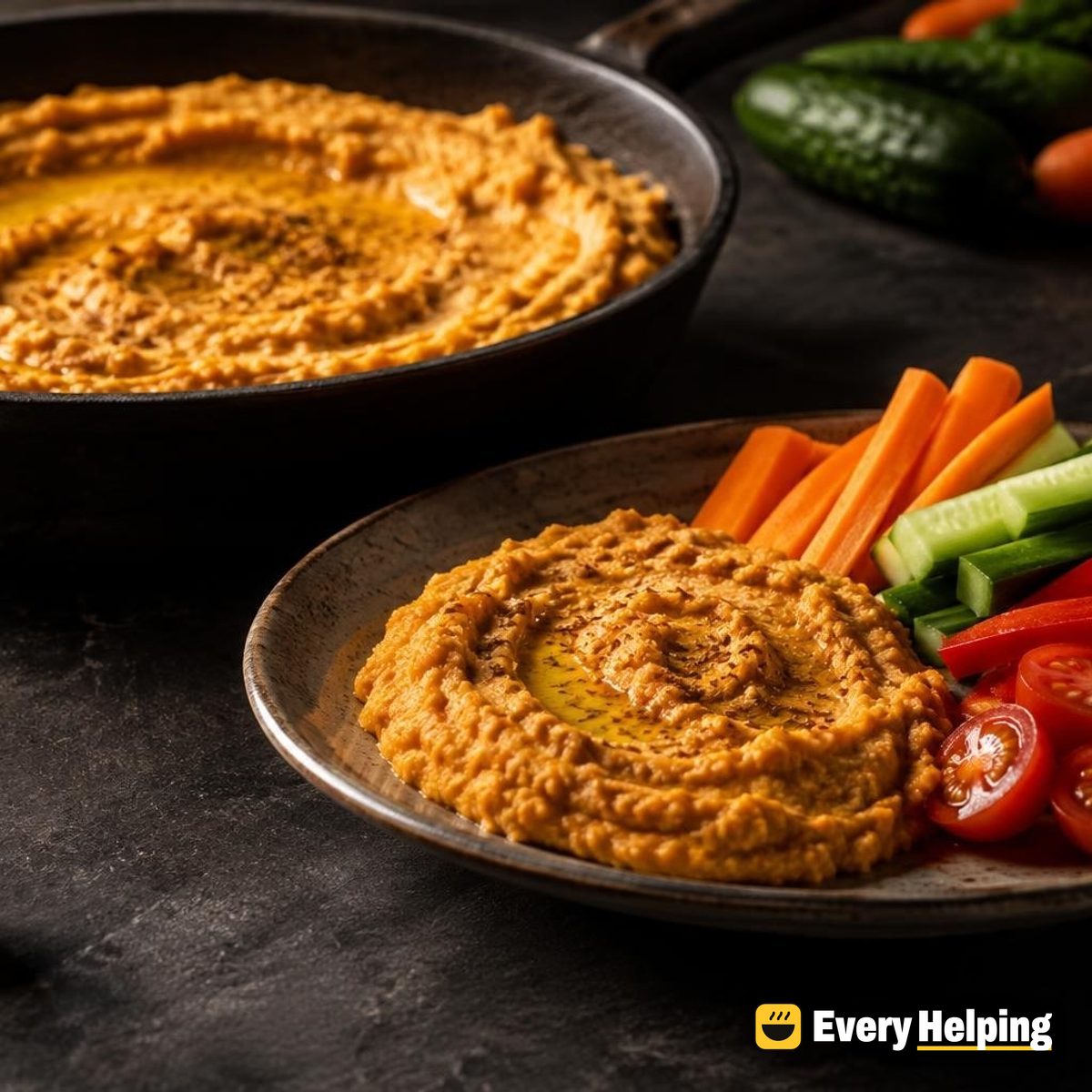 Red Lentil Hummus with Crisp Vegetables