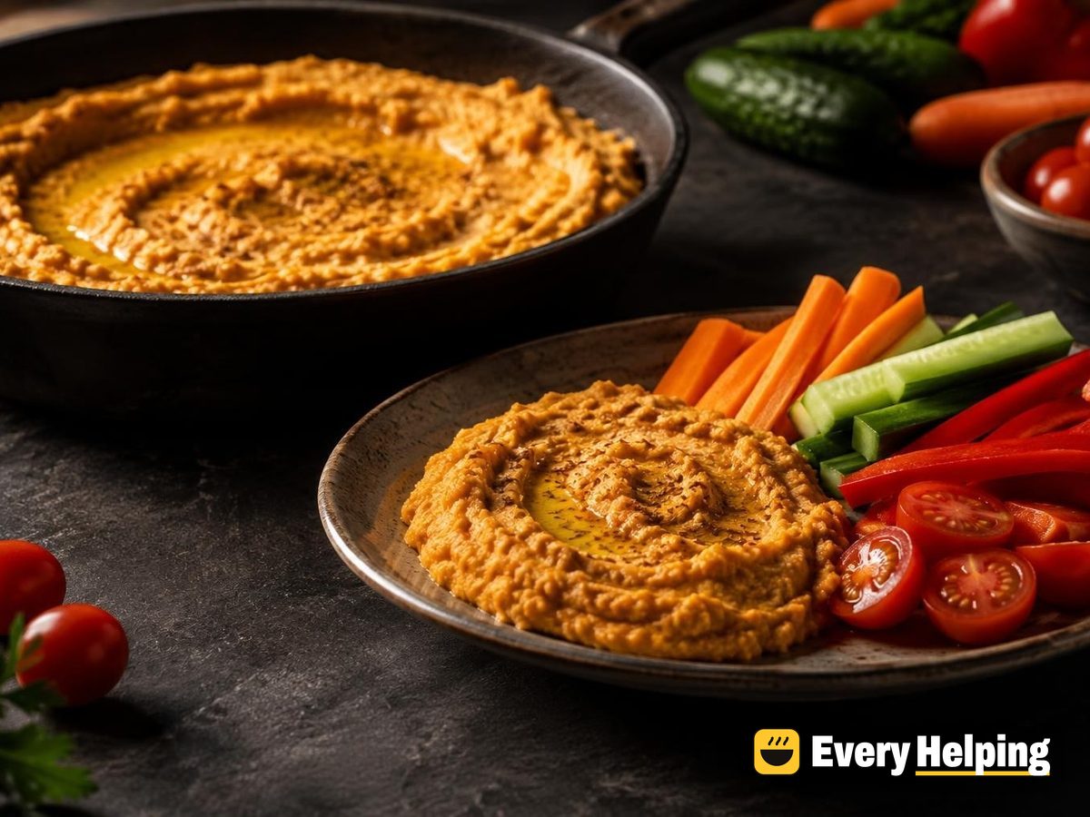 Red Lentil Hummus with Crisp Vegetables