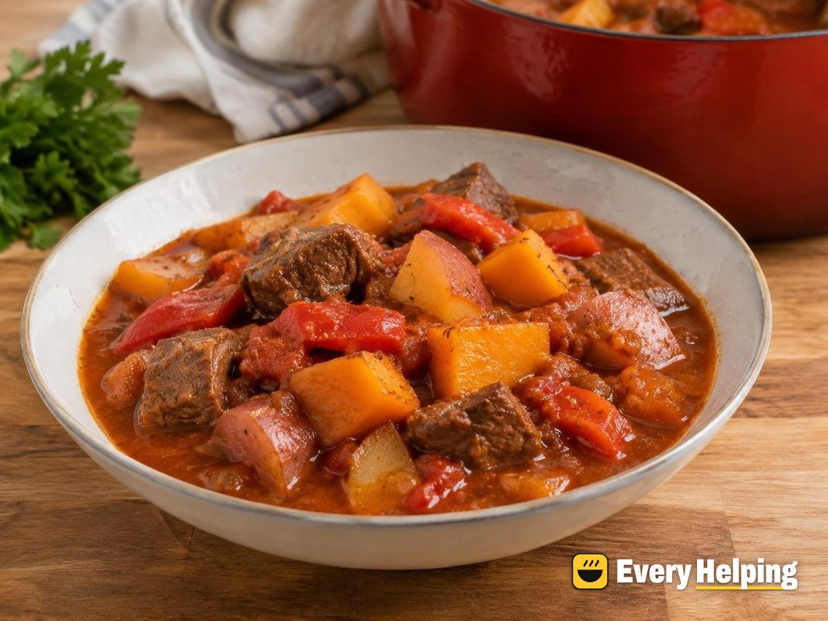 Paprika Beef Stew with Butternut and Peppers