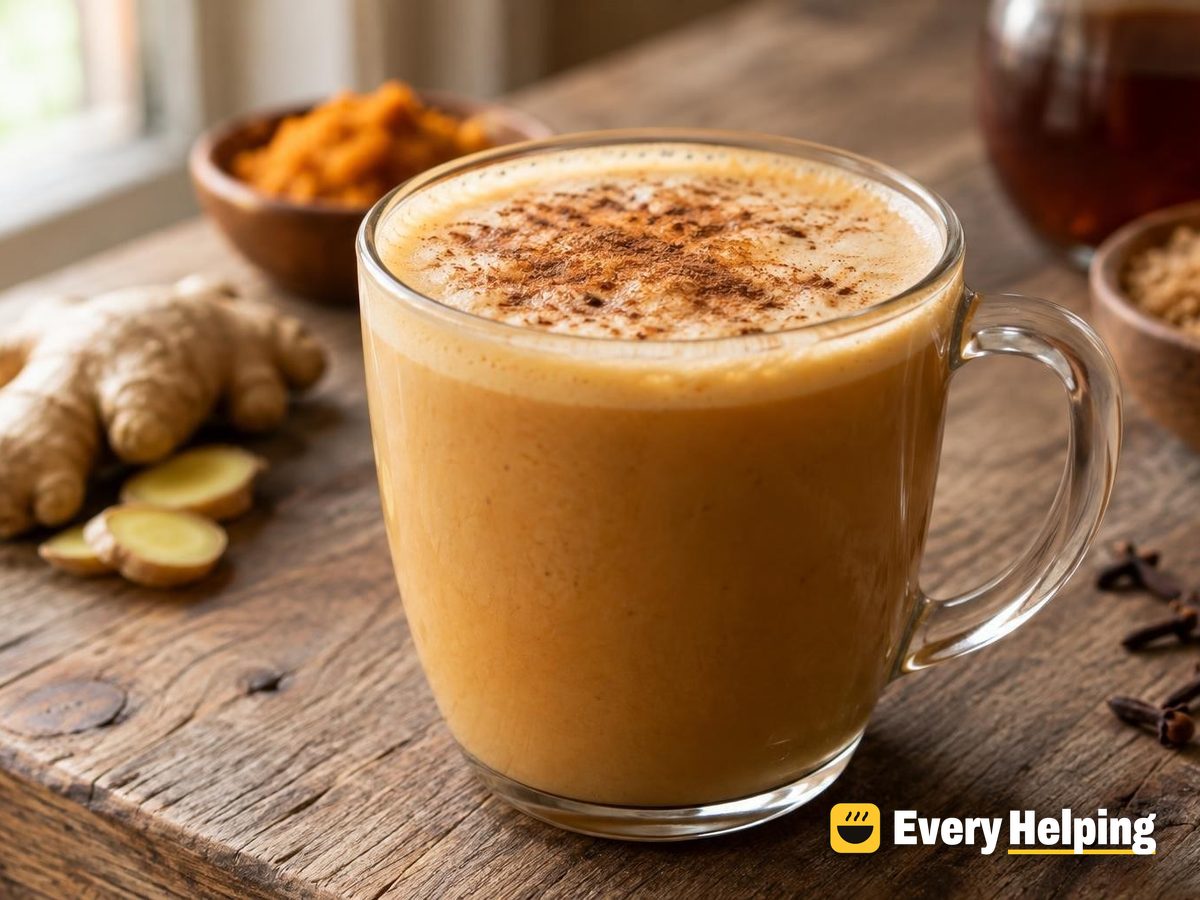 Pumpkin Vanilla Chai Latte with Fresh Ginger