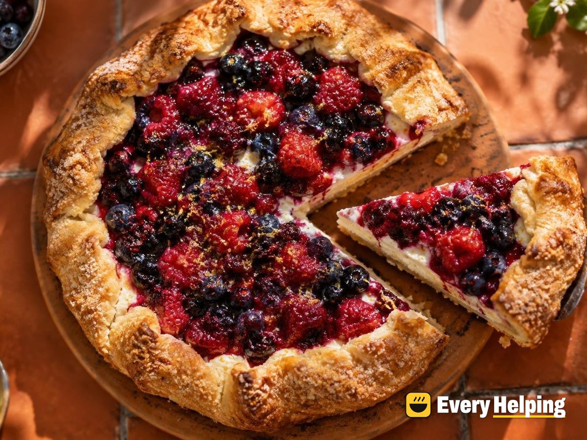 Raspberry Blueberry Galettes with Ricotta Layer