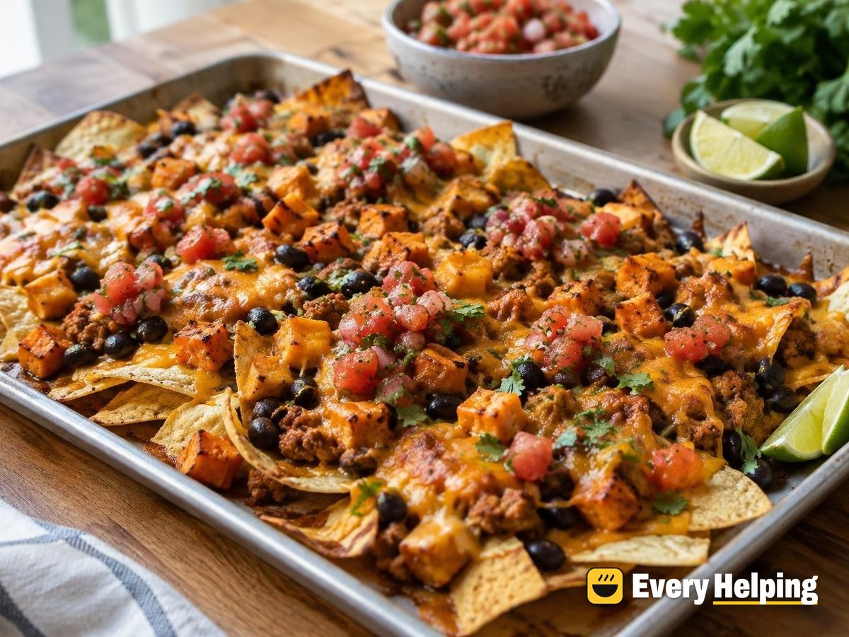 Sheet-Pan Turkey and Sweet Potato Nachos