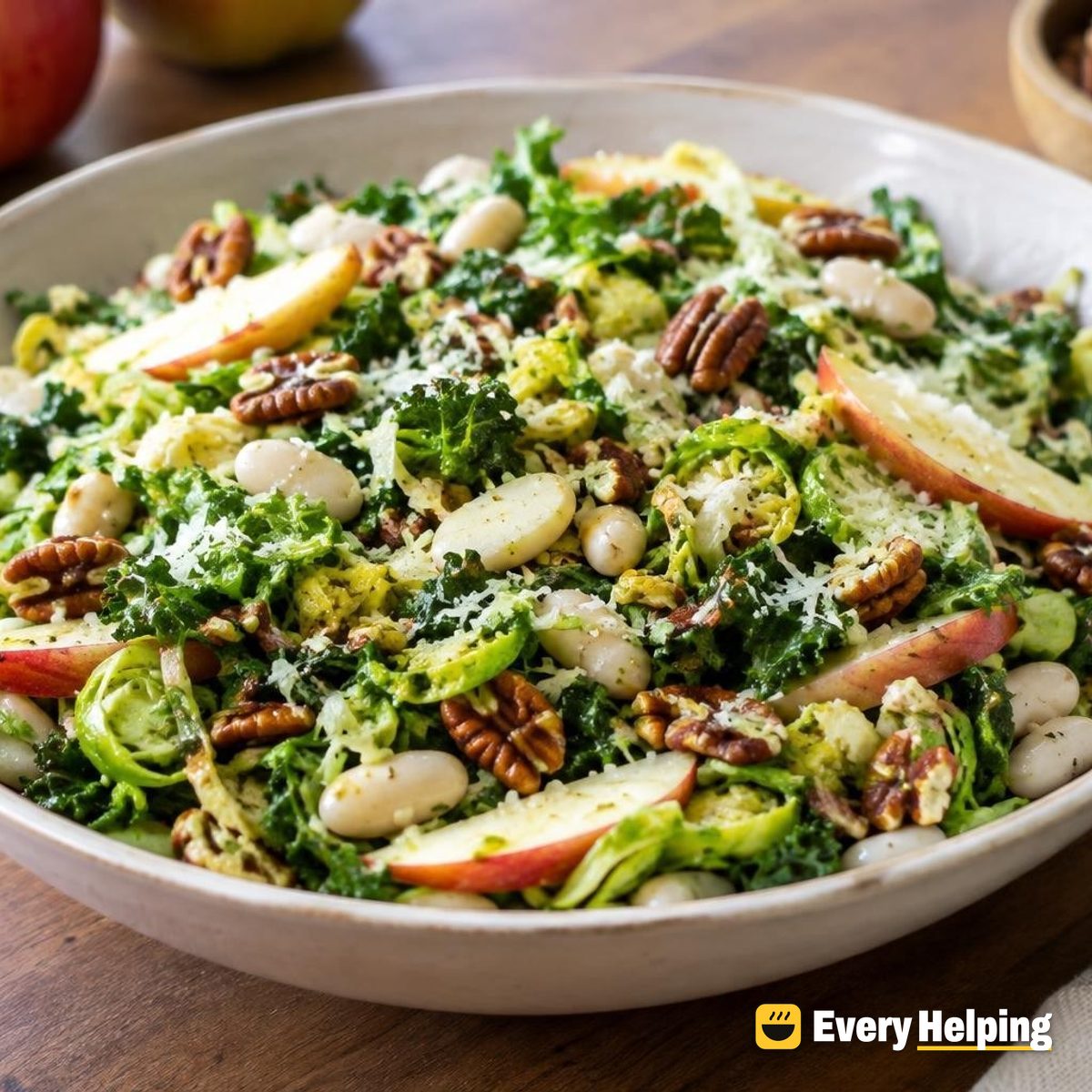 Shaved Brussels Sprout Salad with Apple and Pecans