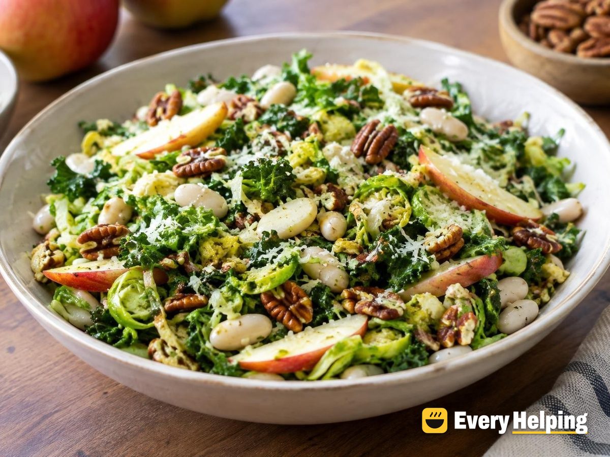 Shaved Brussels Sprout Salad with Apple and Pecans