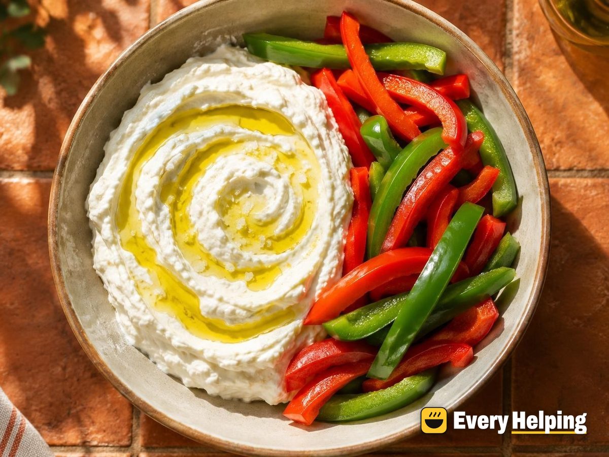 Creamy Labneh-Style Yogurt Dip with Peppers