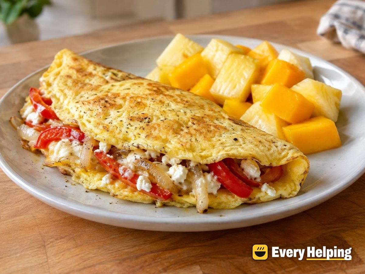 Smoky Pepper and Onion Folded Omelets