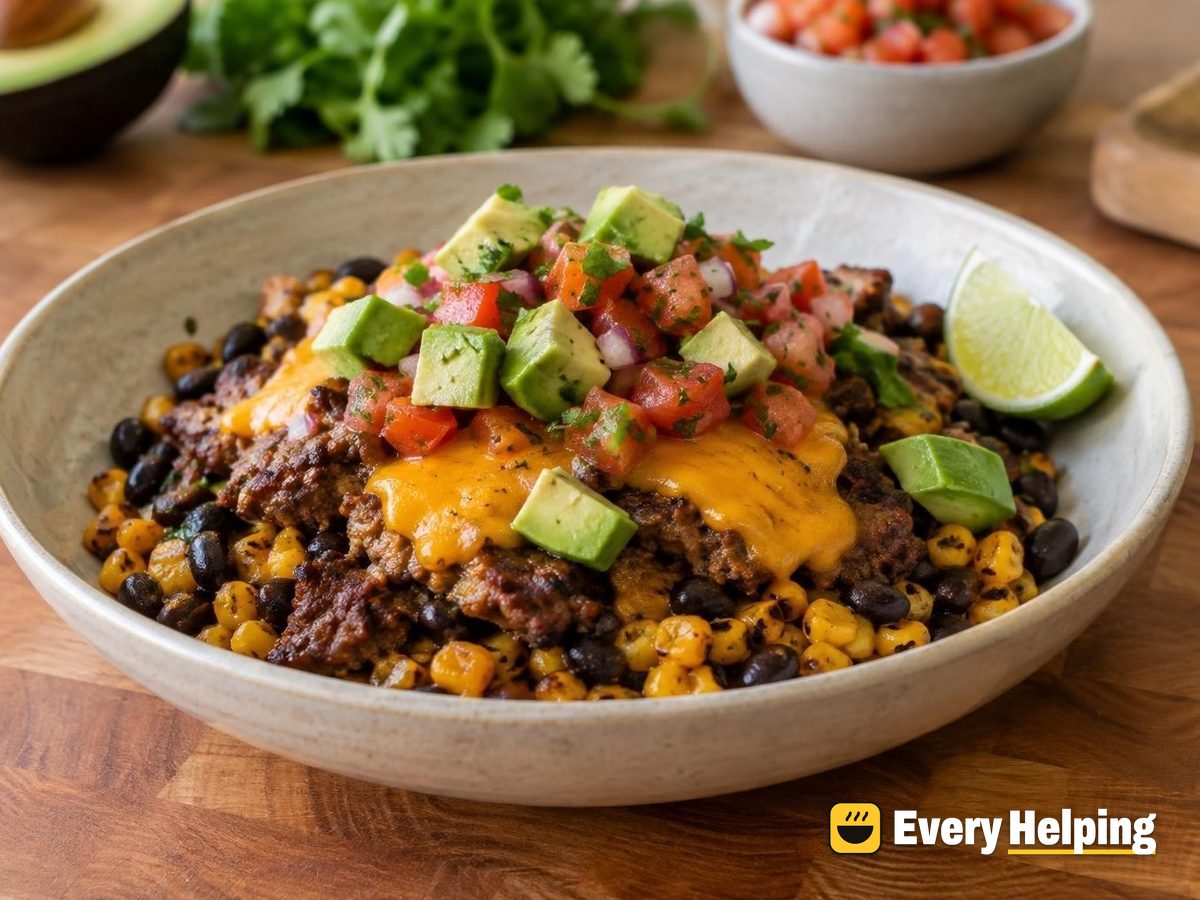 Southwest Beef Smash Burger Bowls