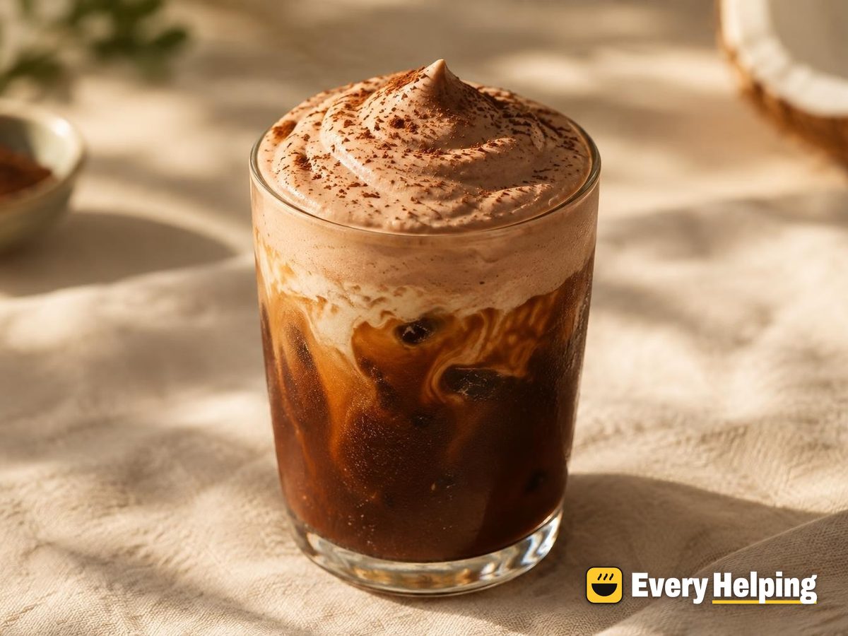 Iced Coconut Mocha Americano with Cocoa Cream