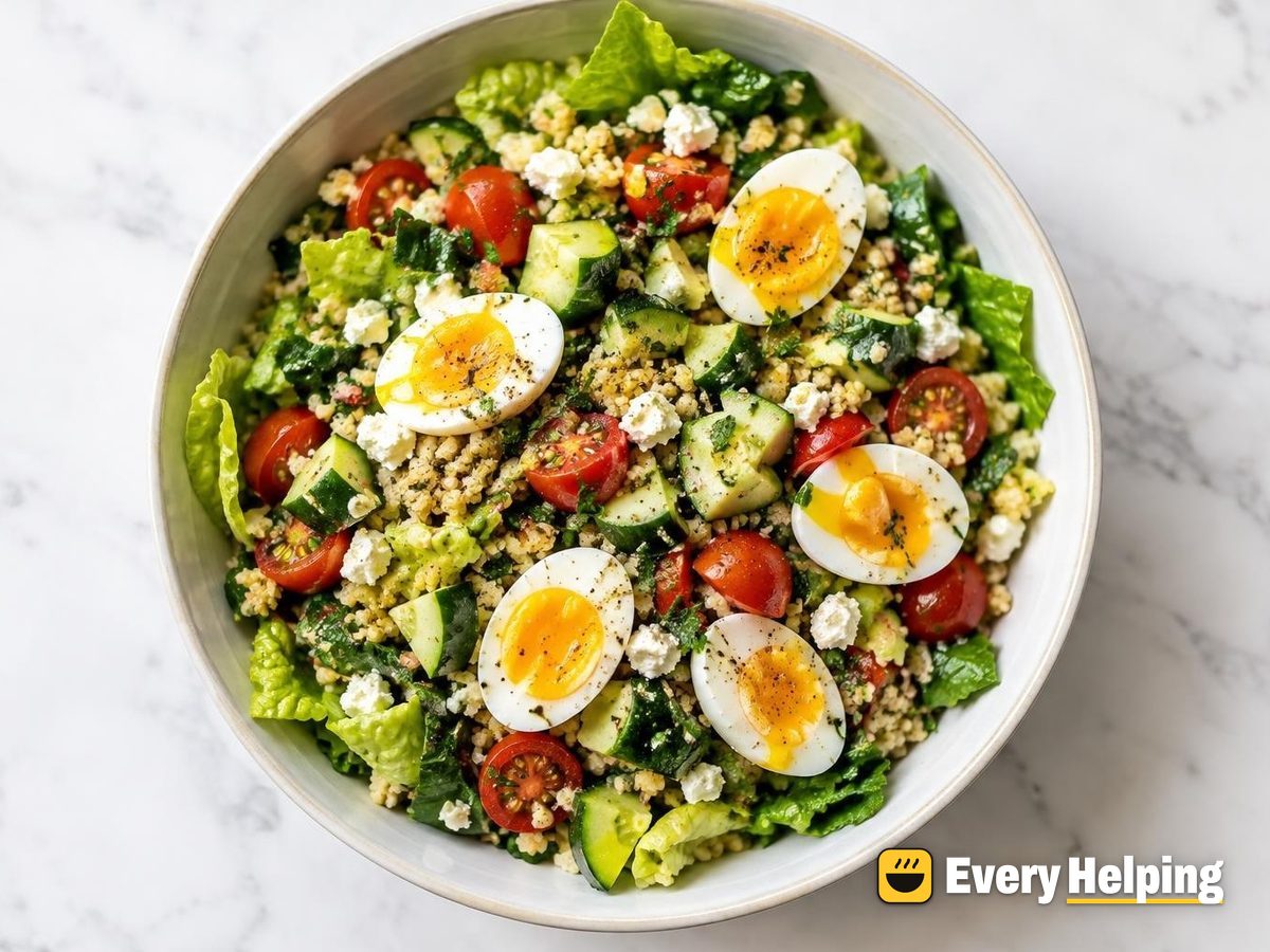 Jammy Egg Bulgur Salad with Lemon Dressing