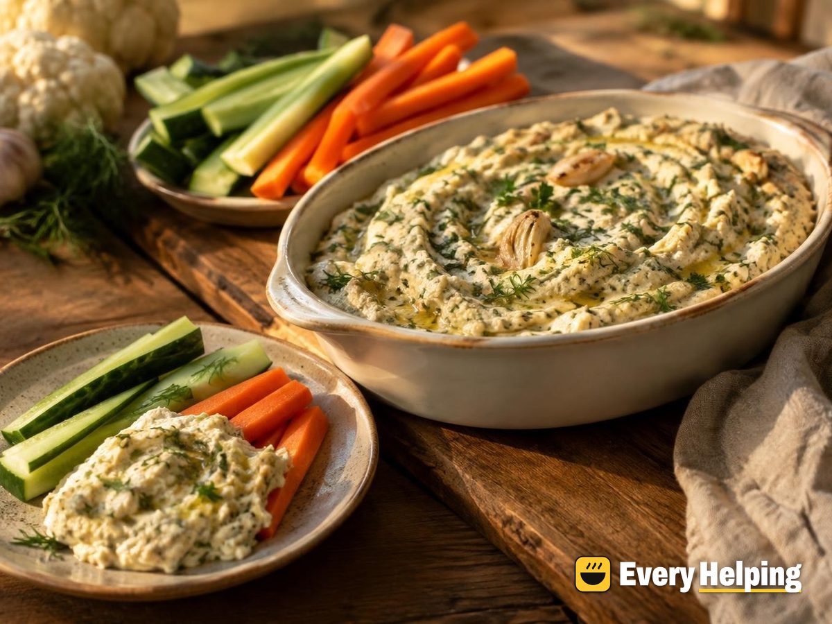Roasted Cauliflower Garlic Herb Spread