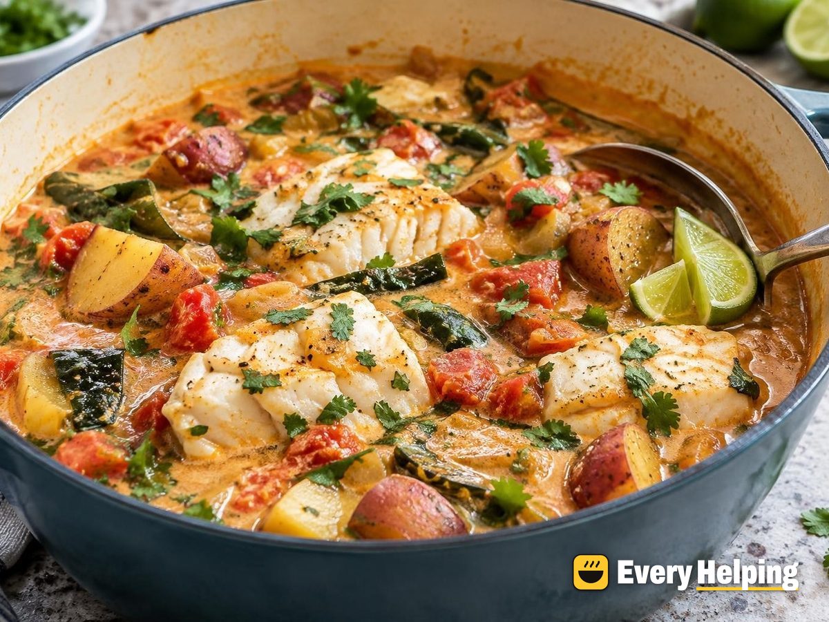 Coconut-Lime Cod Stew with Poblano-Style Peppers